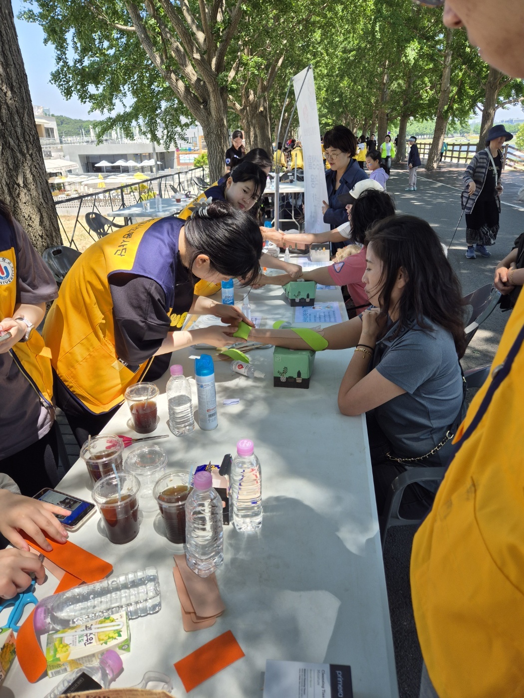 봉사활동(아산시 은행나무길)